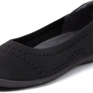 Women's Rubber Slip On Ballet Flats Comfortable All Day Wear Casual Shoe